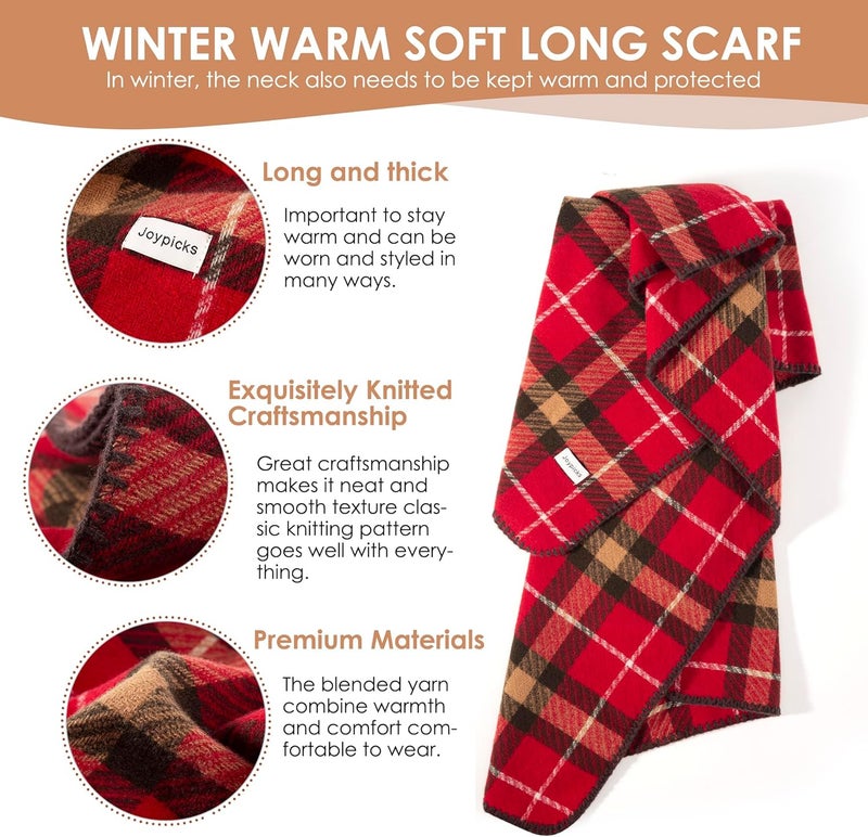 JOYPICKS Women's Long Knit Scarf Winter Chunky Scarfs Warm Big Wrap Thick Winter Fashion Scarves for Outdoor Men & Women - Image 3
